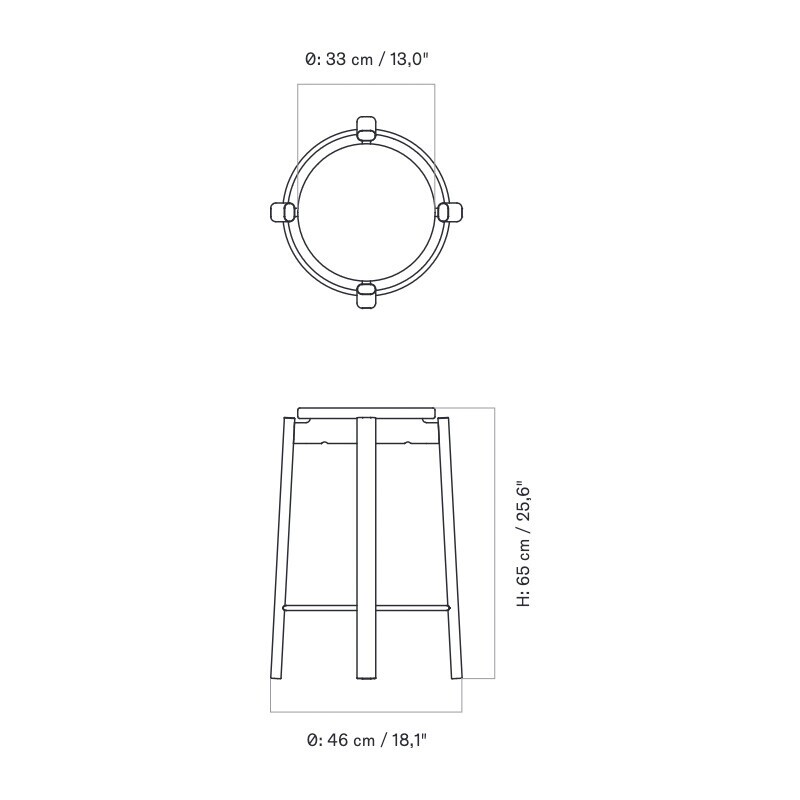 Passage Bar Stool Upholstered 65cm