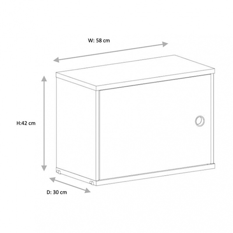 String System Cabinet with swing door 58x42x30cm