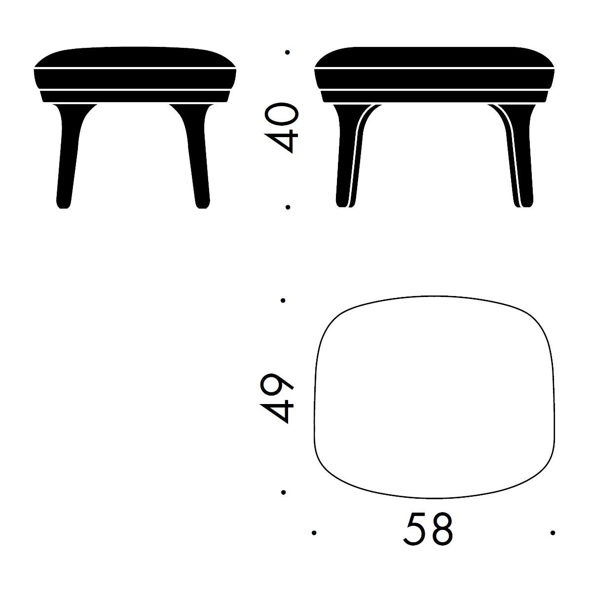 Ro™ JH11 Footstool Fabric Aluminium Feet