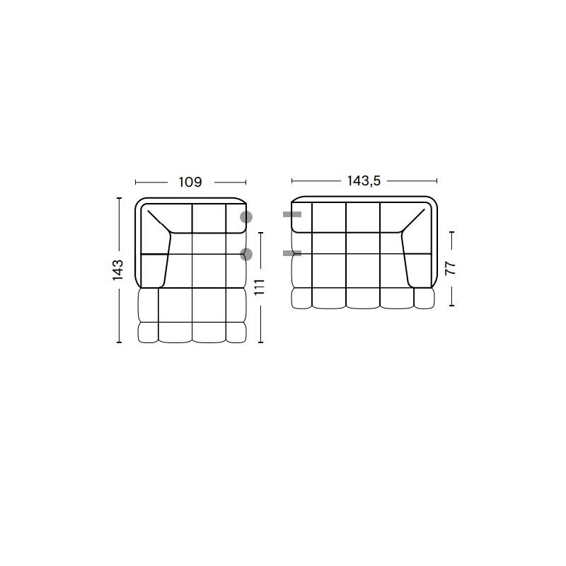 Quilton 3 Seater Sofa 252.5x143x72cm