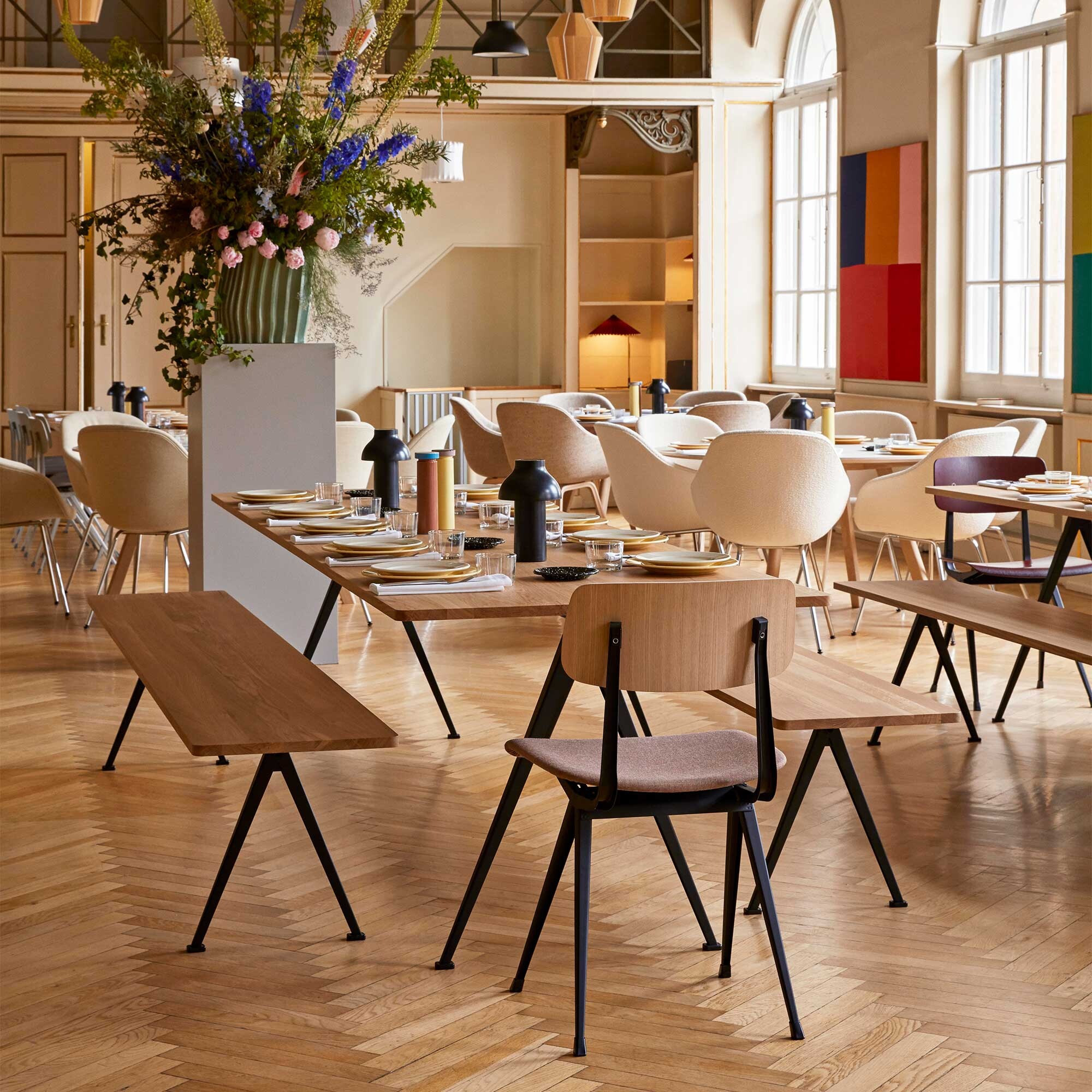 Pyramid 12 Bench Black Base 190x40cm