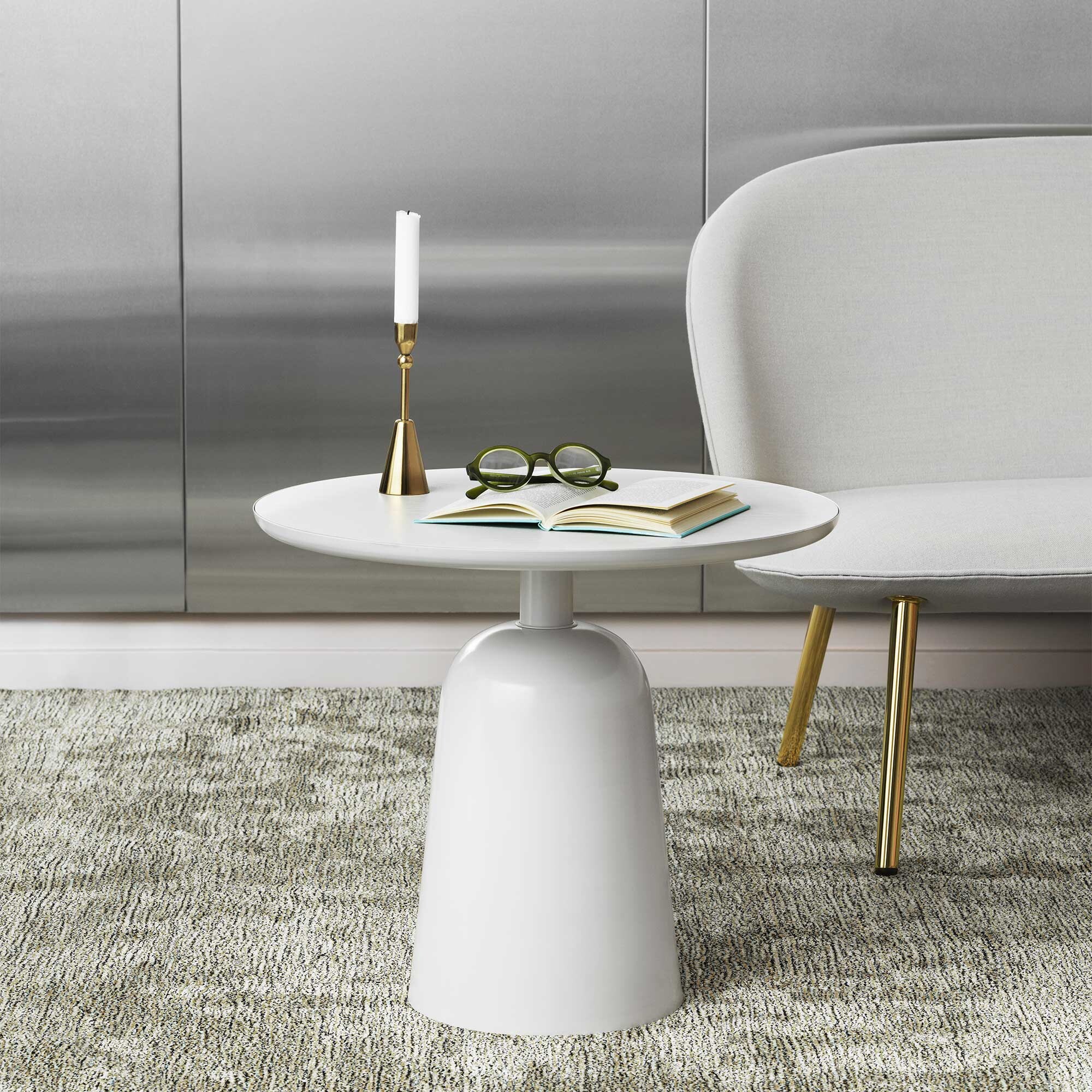 Turn Side Table Marble Adjustable in Height