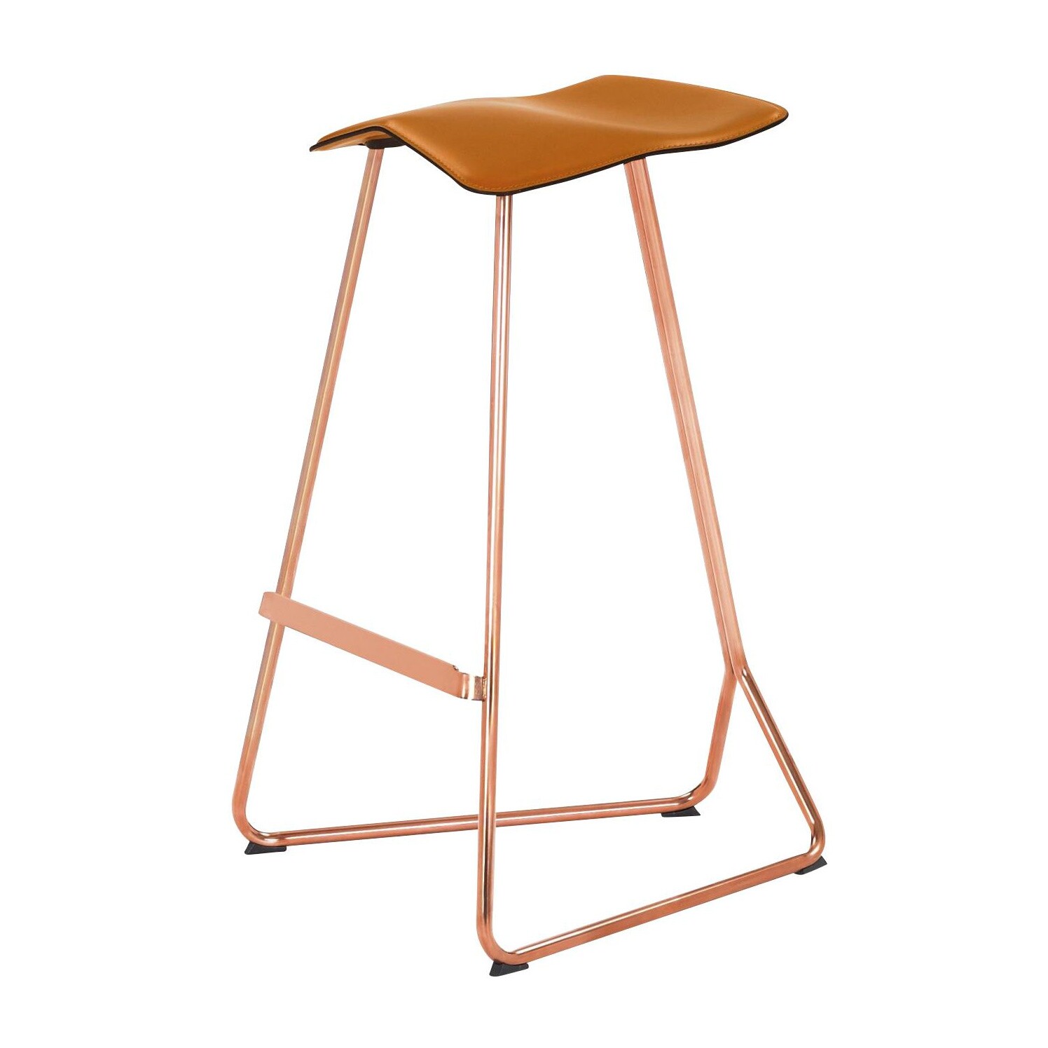Triton Bar Stool Leather Frame Copper