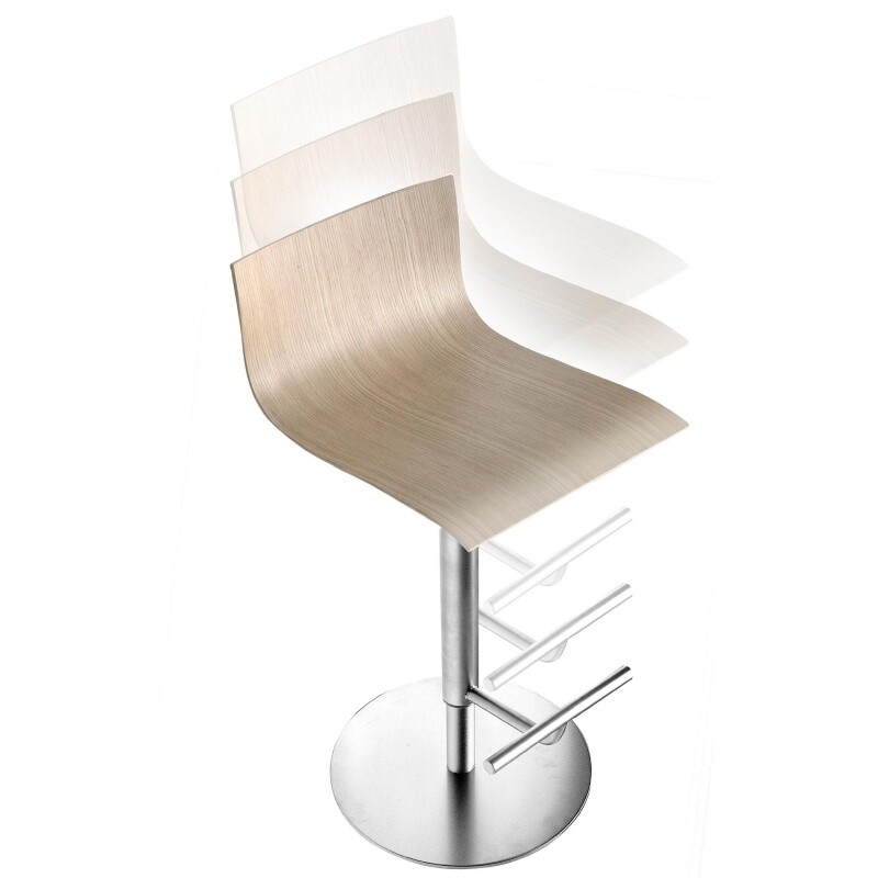 Thin S24 Bar Stool Seat Oak 54-79cm