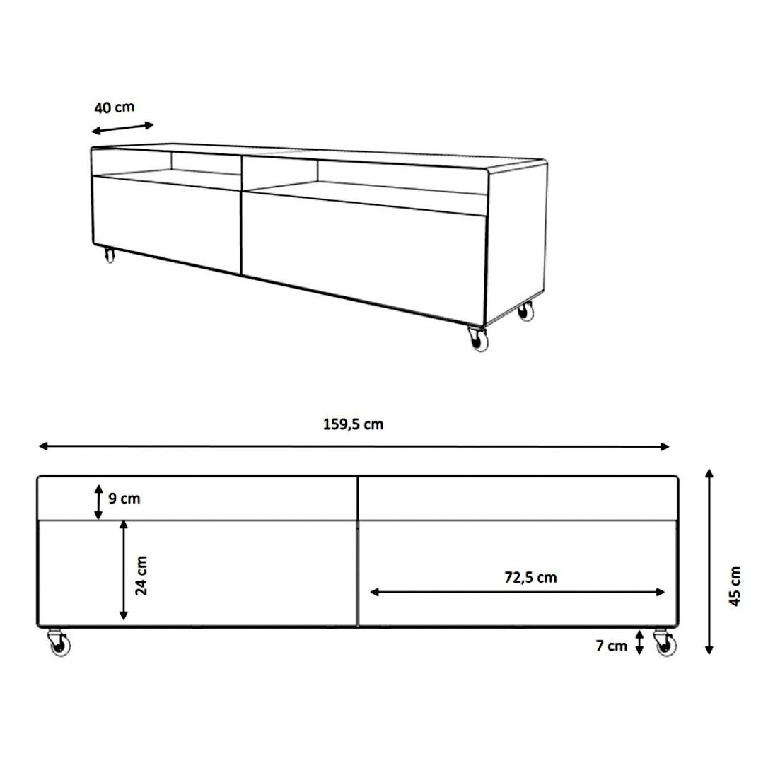 R 110 TV/Hi-Fi Sideboard 159.5x40x45cm