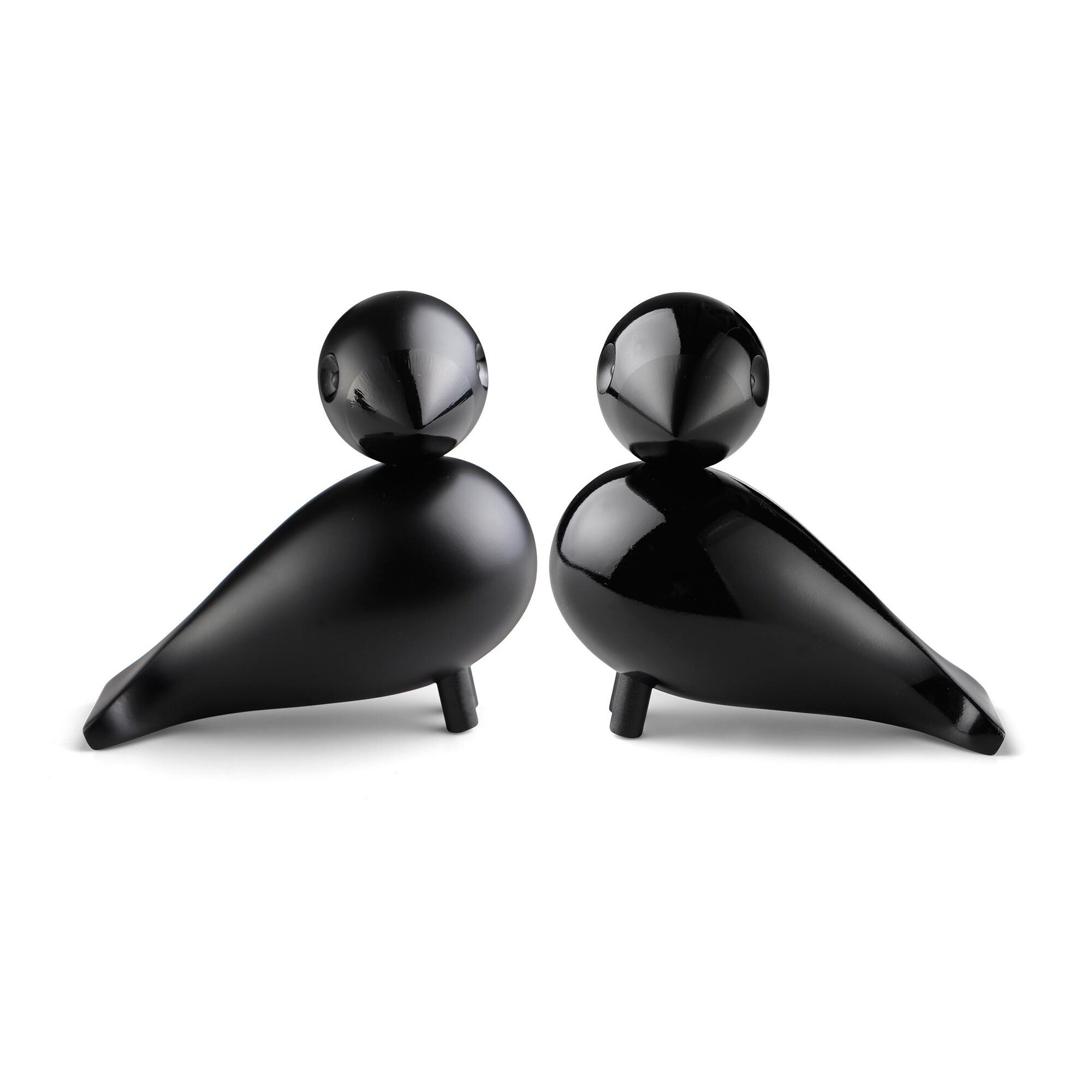 Wooden Figurines Lovebirds Black