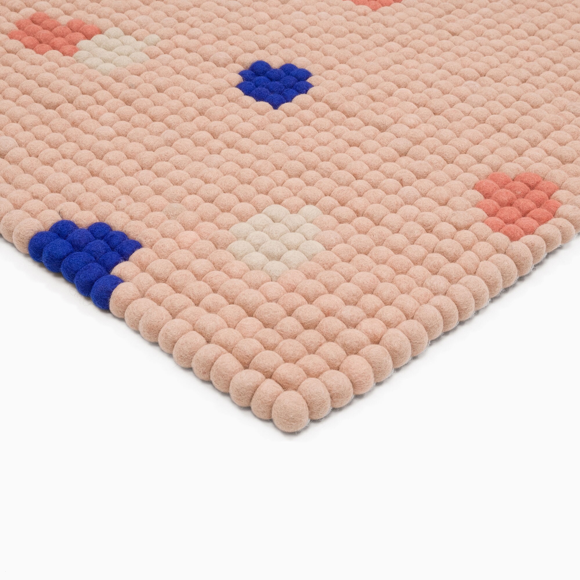 Terra Rose Felt Ball Rug rectangular