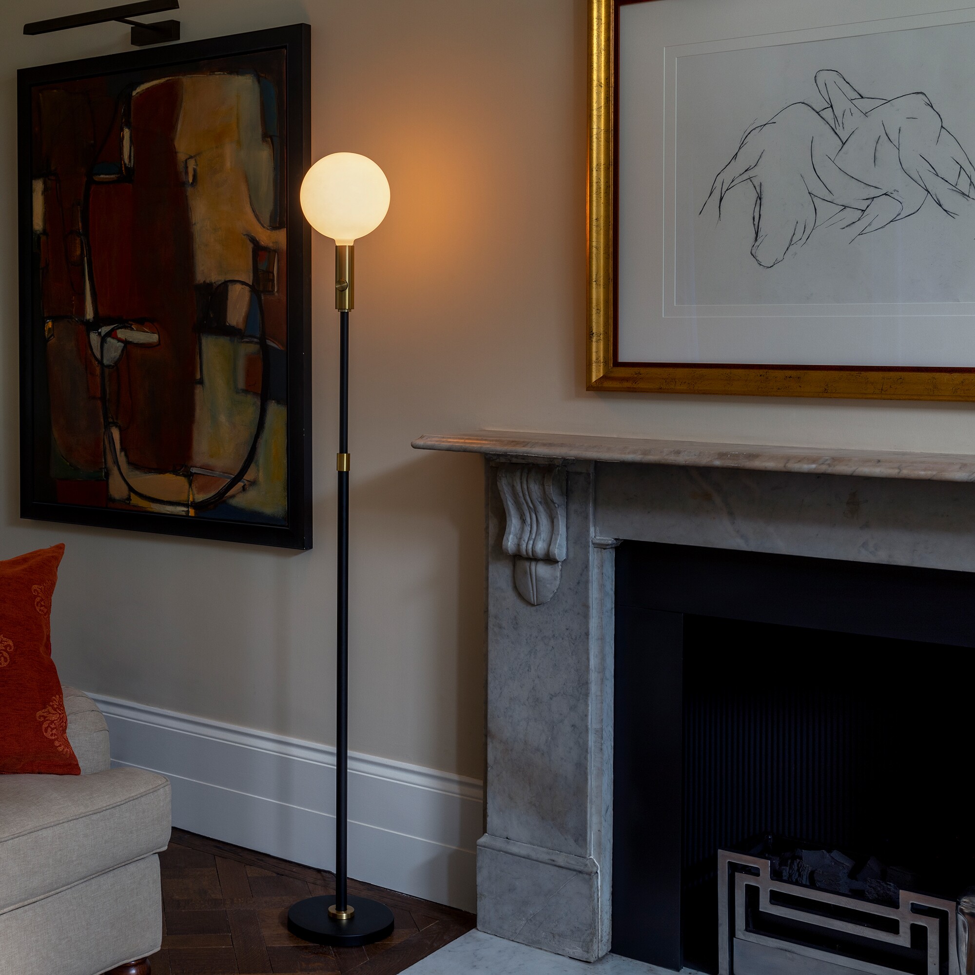 Poise Floor Lamp + Sphere V LED E27 Dim To Warm