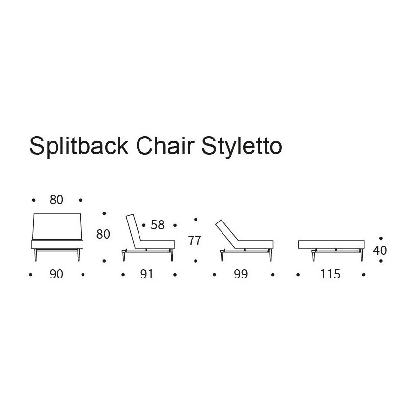 Splitback Styletto Easy Chair Dark Wood
