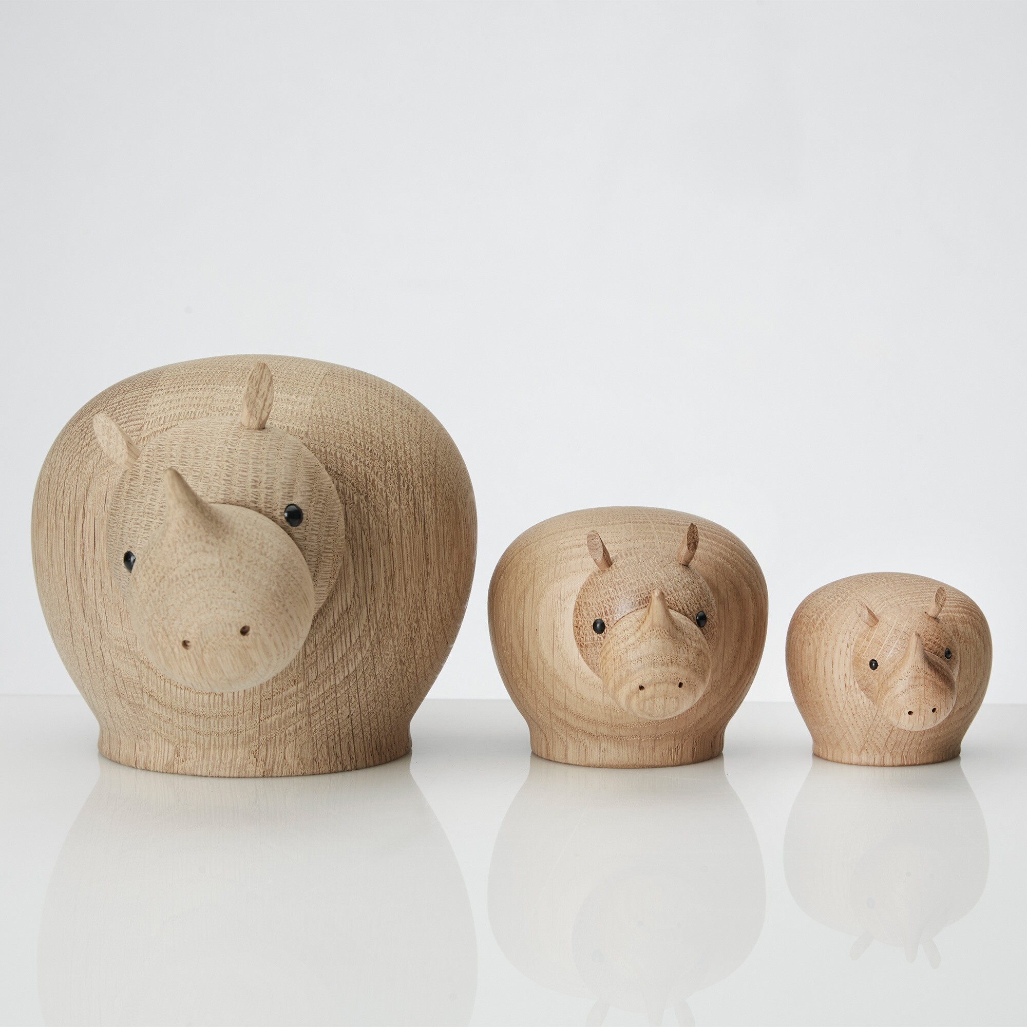 Rina Rhinoceros Wood Figure