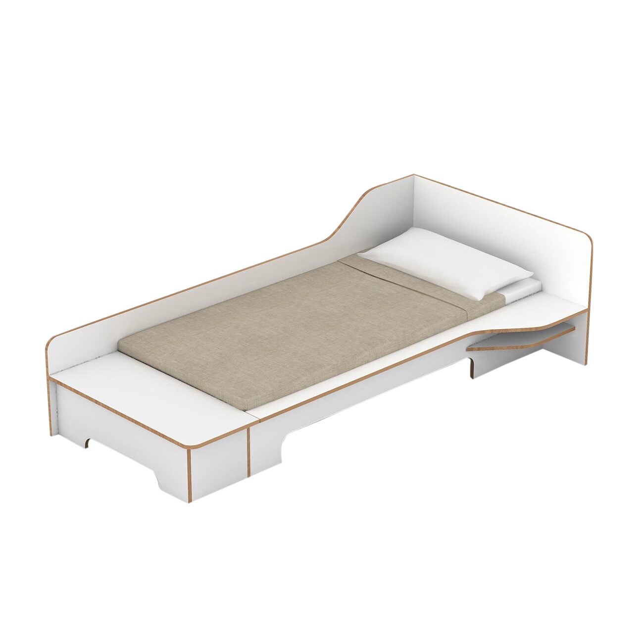 Plane Single Bed With Storage Box Right 90x200cm