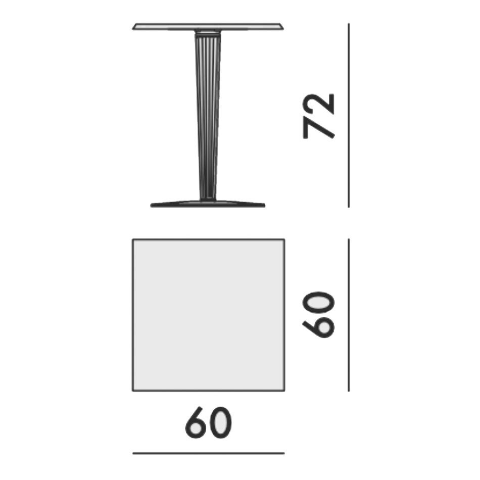 Top Top For Dr. Yes Garden Table 60x60cm Frame Square