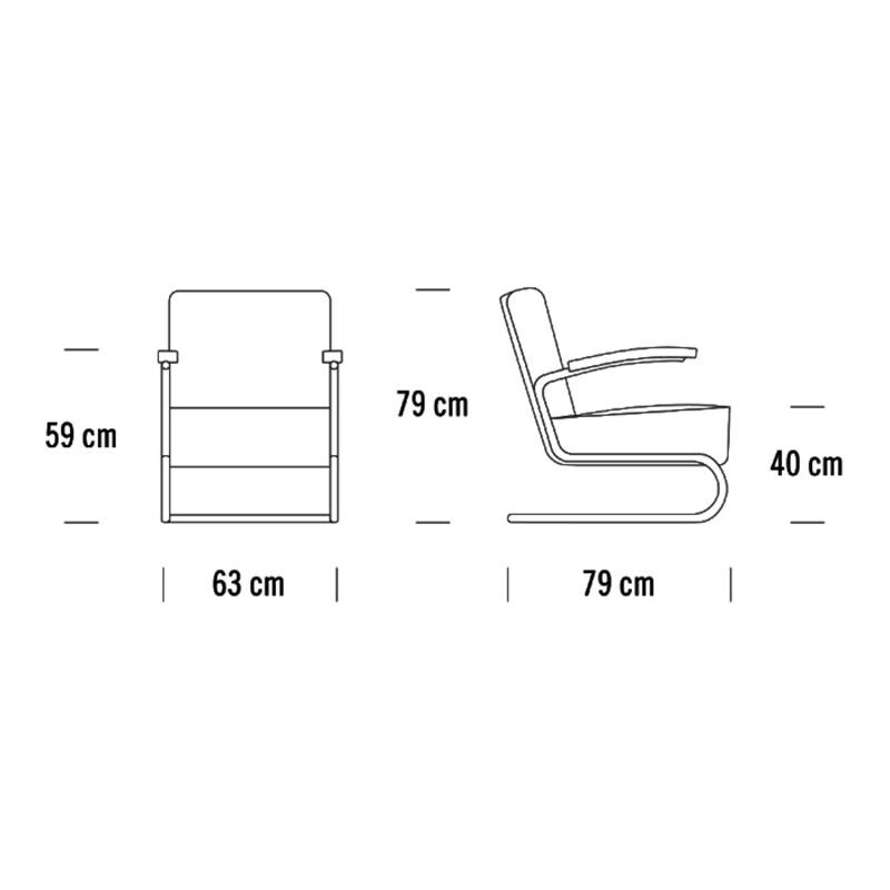 S 411 Armchair With Ottoman Leather