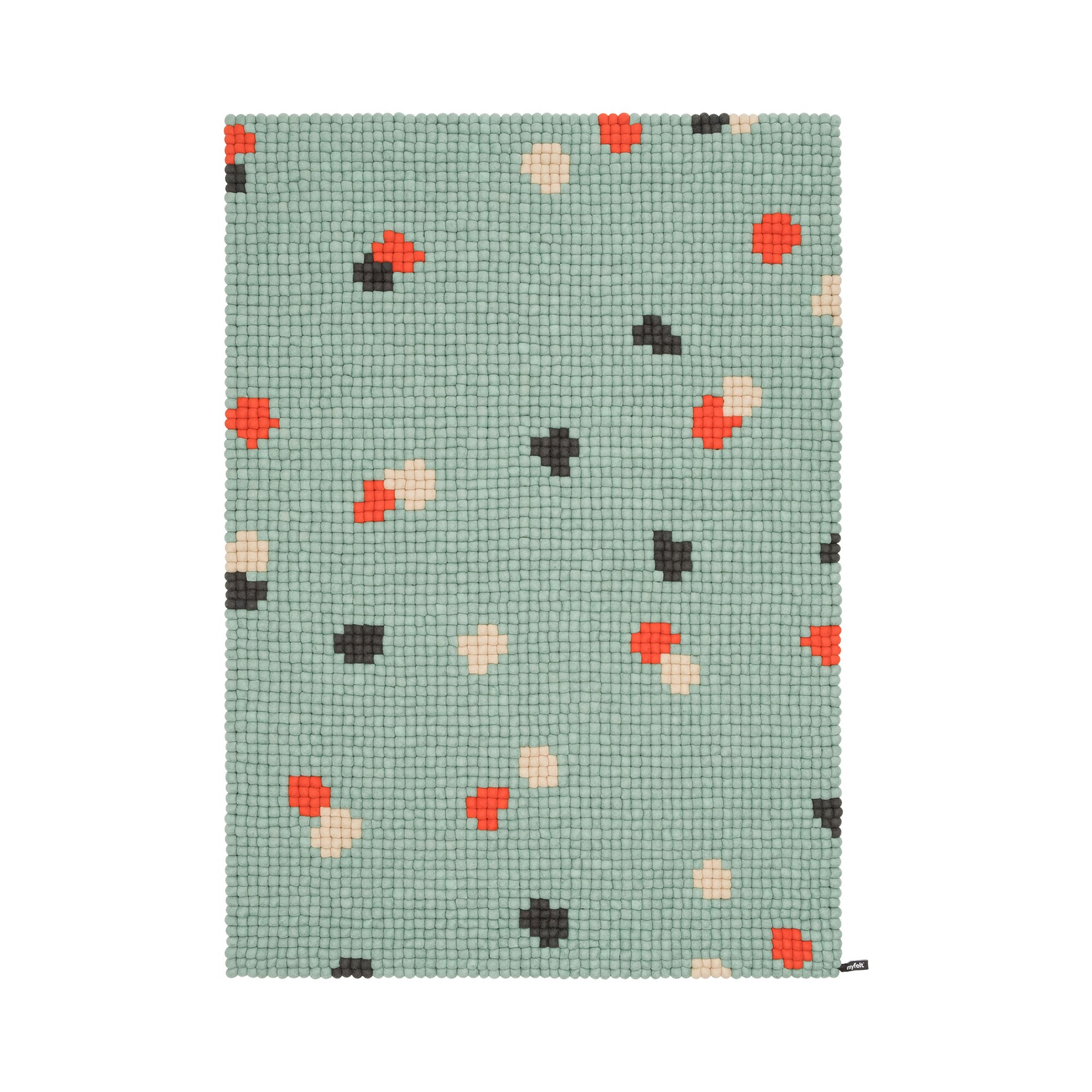 Terra Ocean Felt Ball Rug rectangular