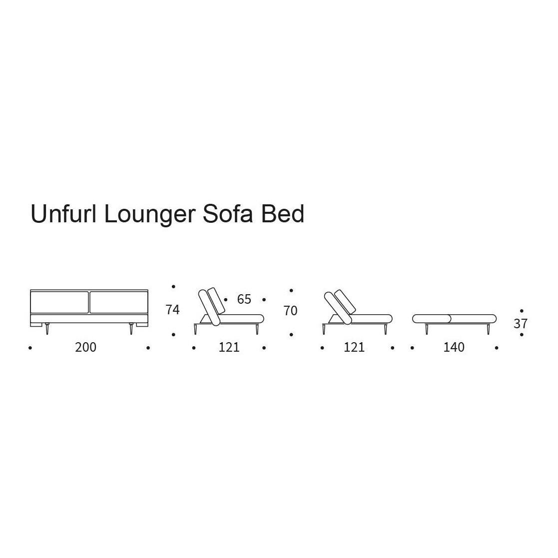 Unfurl Lounger Sofa Bed 200x121cm Corduroy