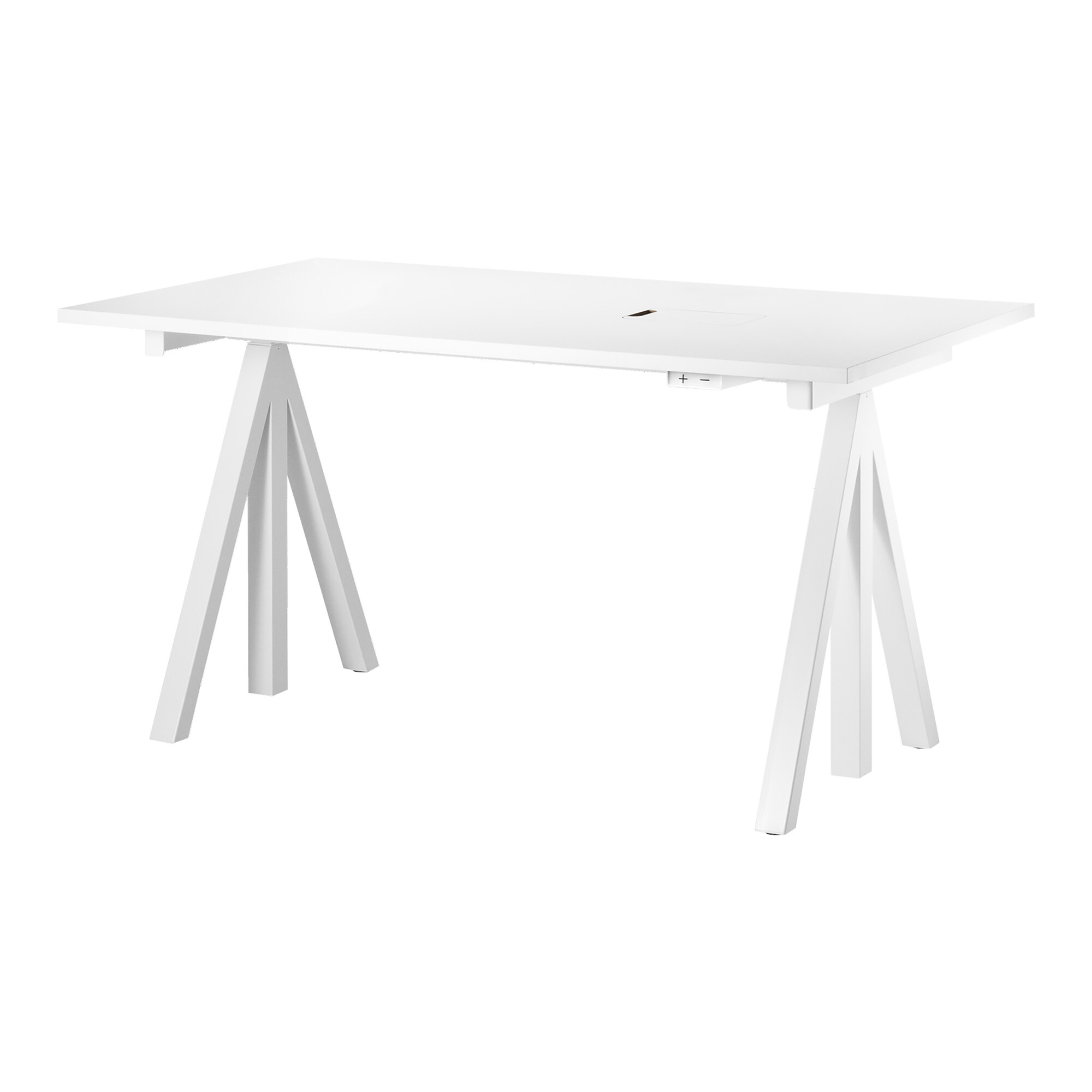 String Works Desk Height Adjustable White Frame