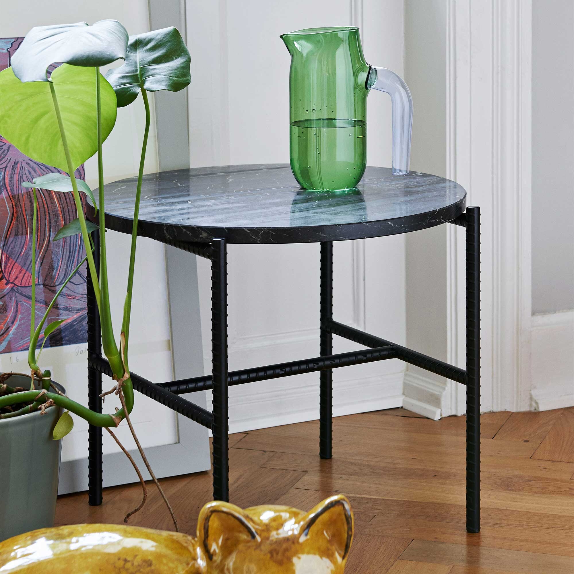 Rebar Side Table Marble Ø45cm