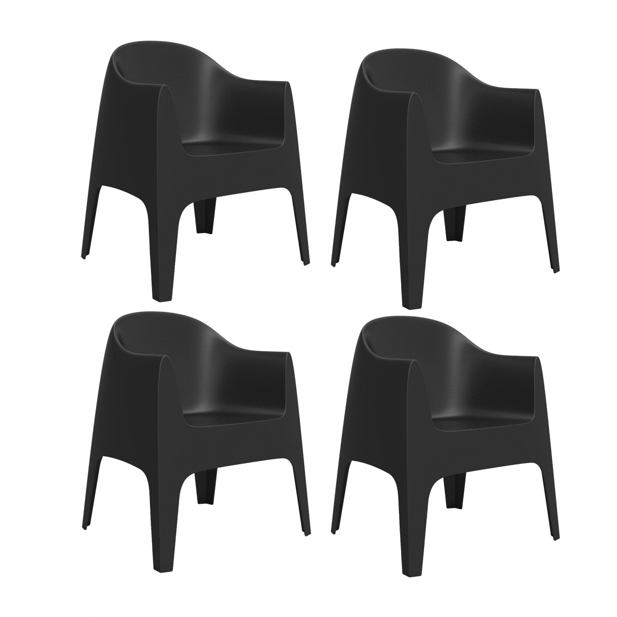 Solid Armchair Set of 4
