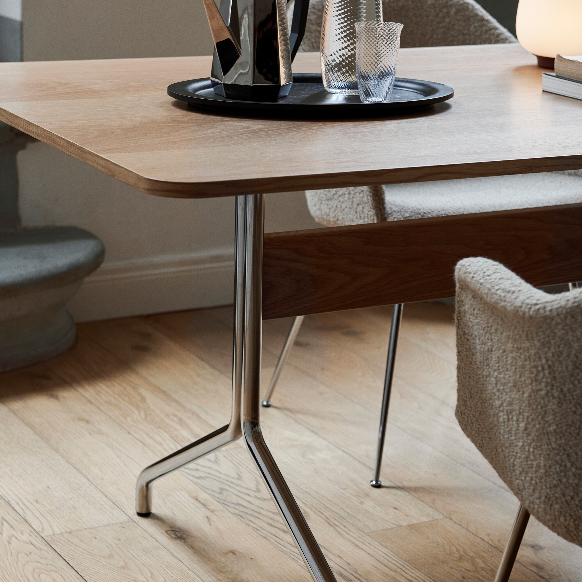 Pavilion AV19 Dining Table 90x200cm Frame Chrome