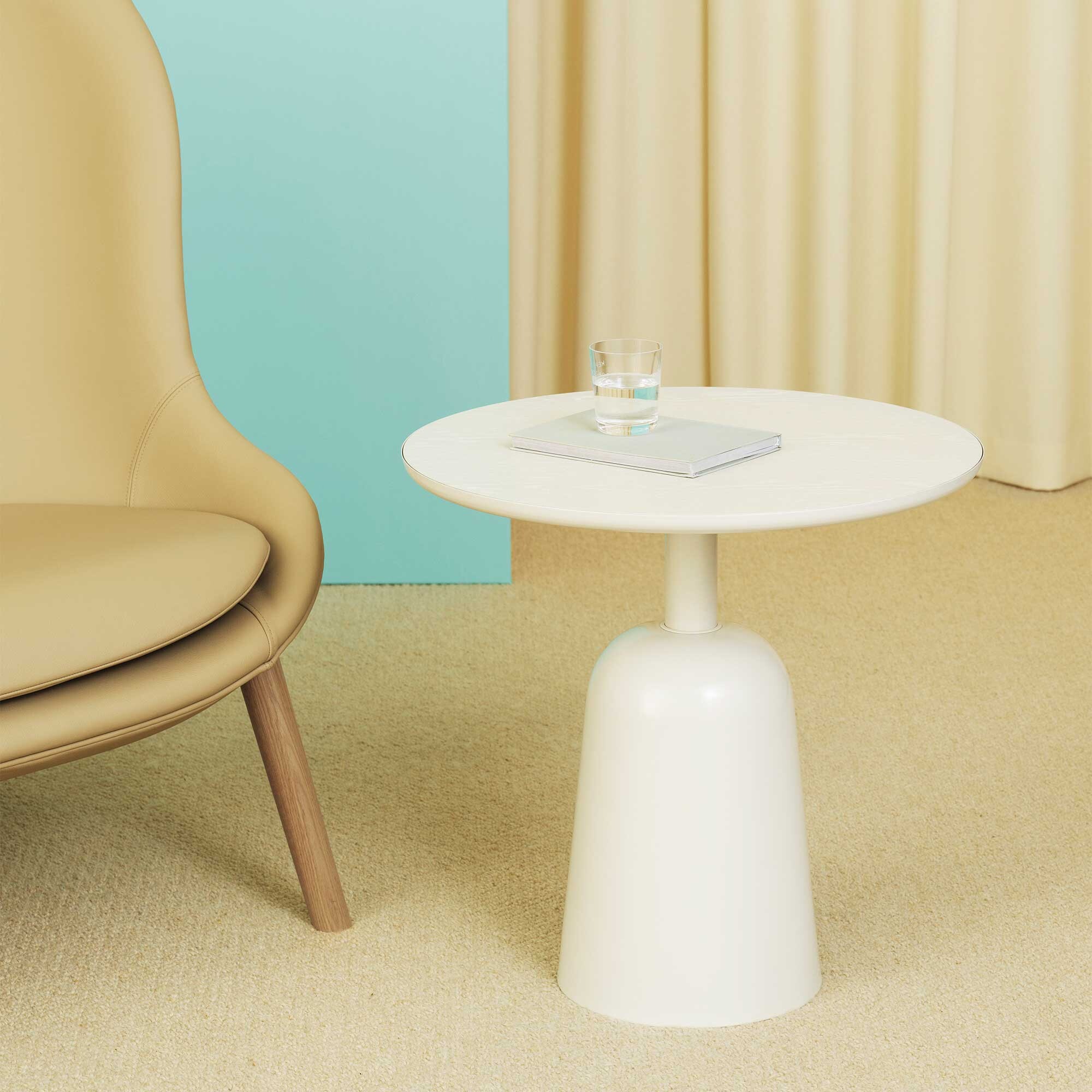 Turn Side Table Marble Adjustable in Height