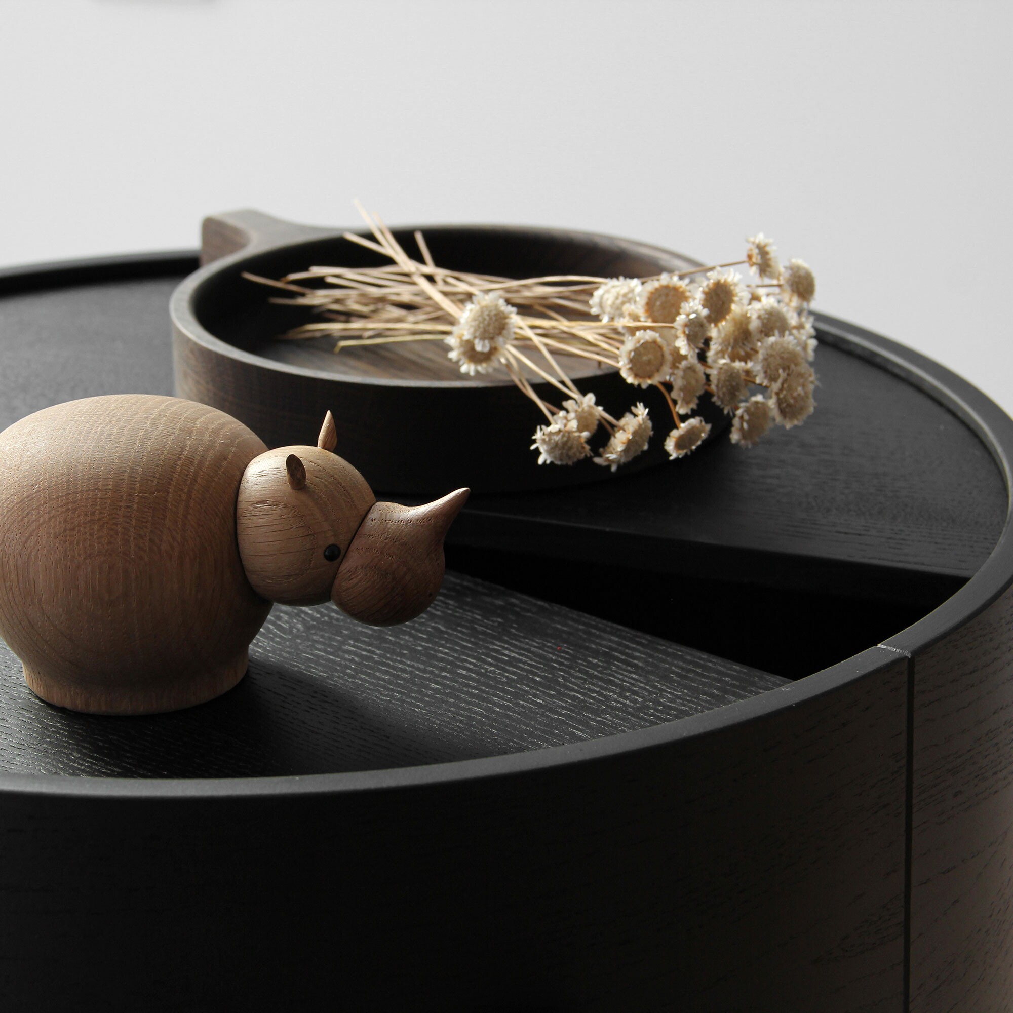 Rina Rhinoceros Wood Figure