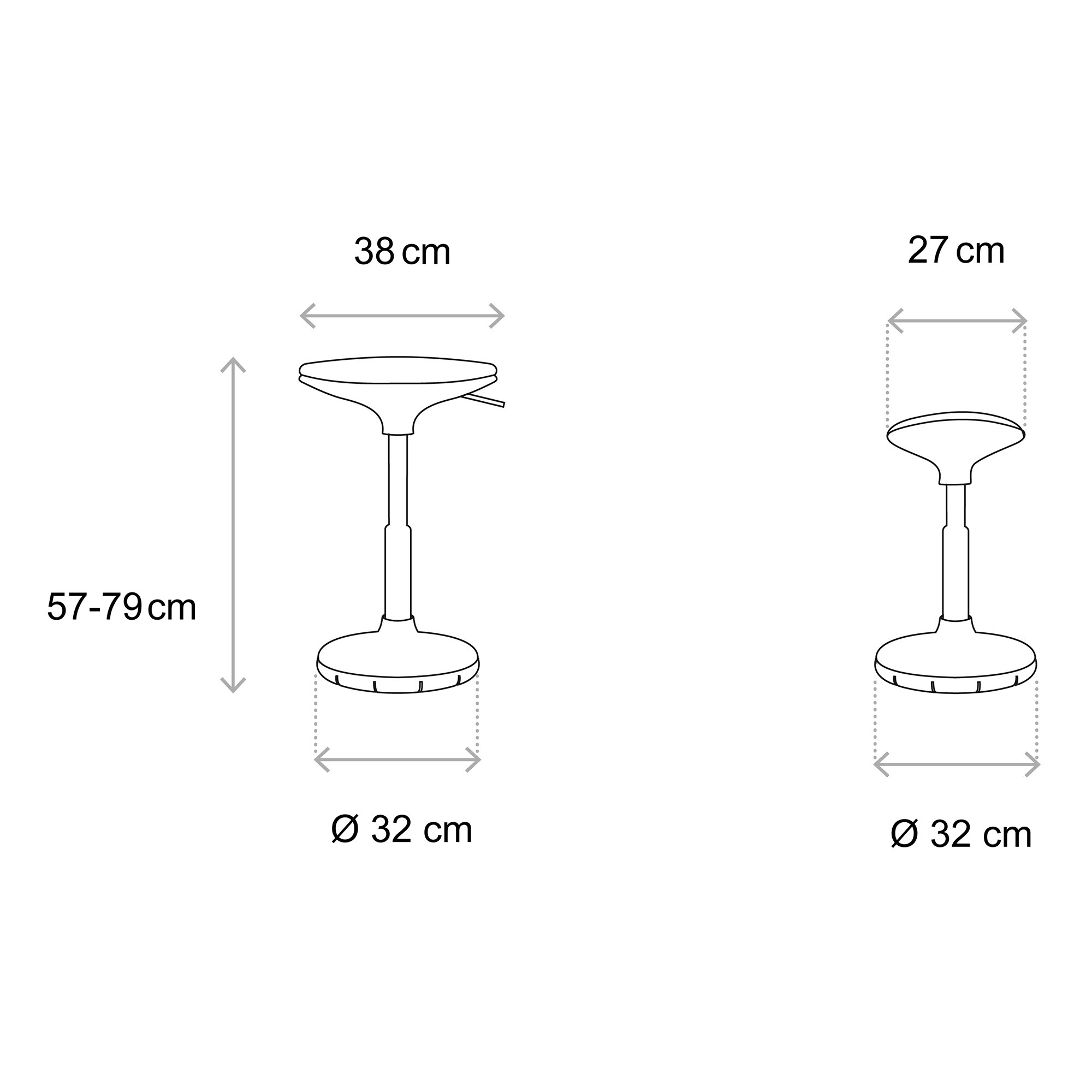 W3 3D Stool Base-Sole Black