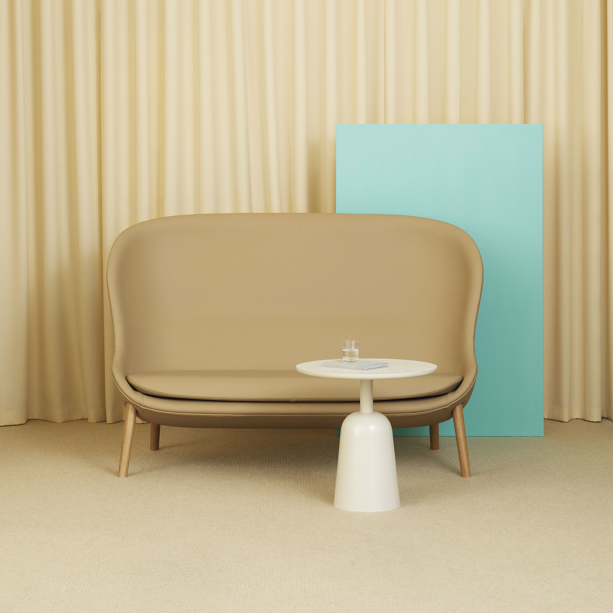 Turn Side Table Marble Adjustable in Height