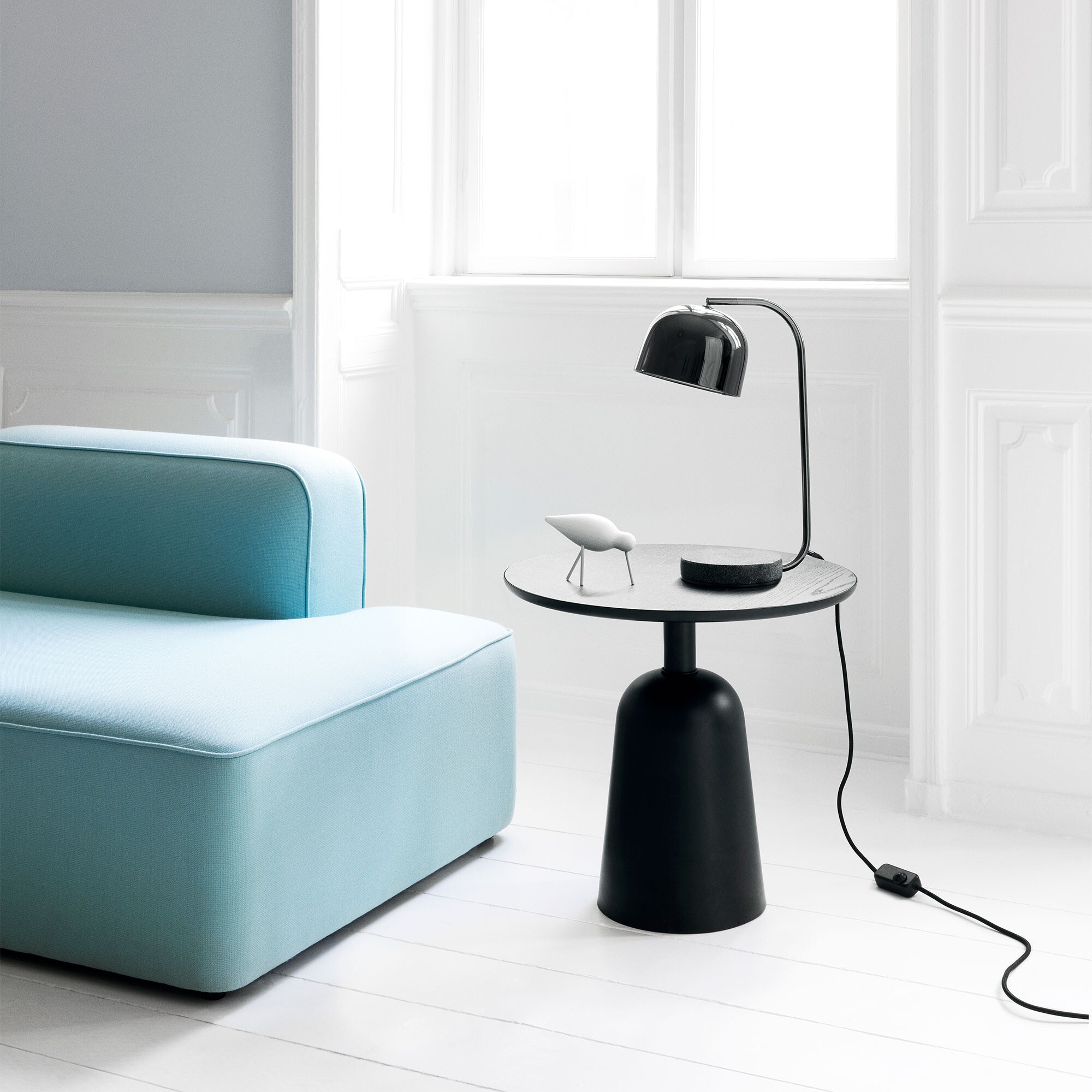 Turn Side Table Marble Adjustable in Height