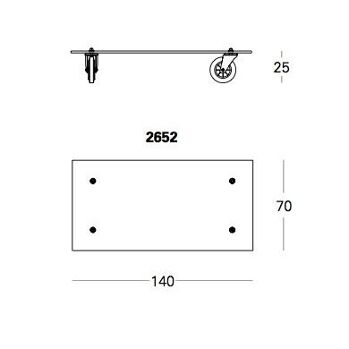 Tavolo Con Ruote Coffee Table 140x70cm