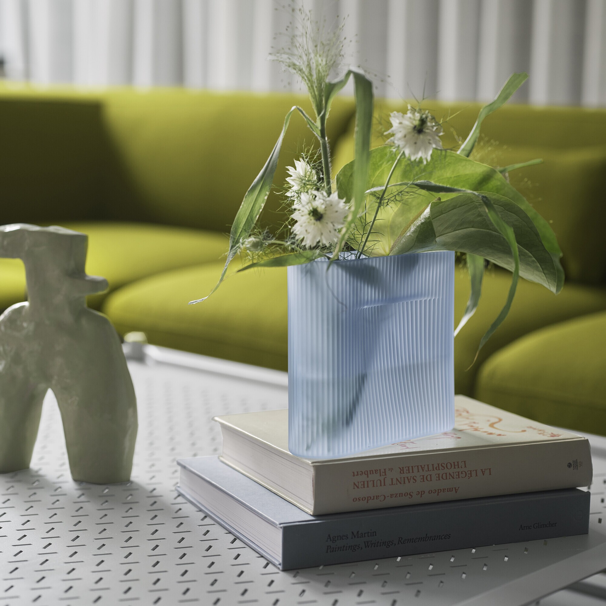 Ridge Vase Glass H 16.5cm