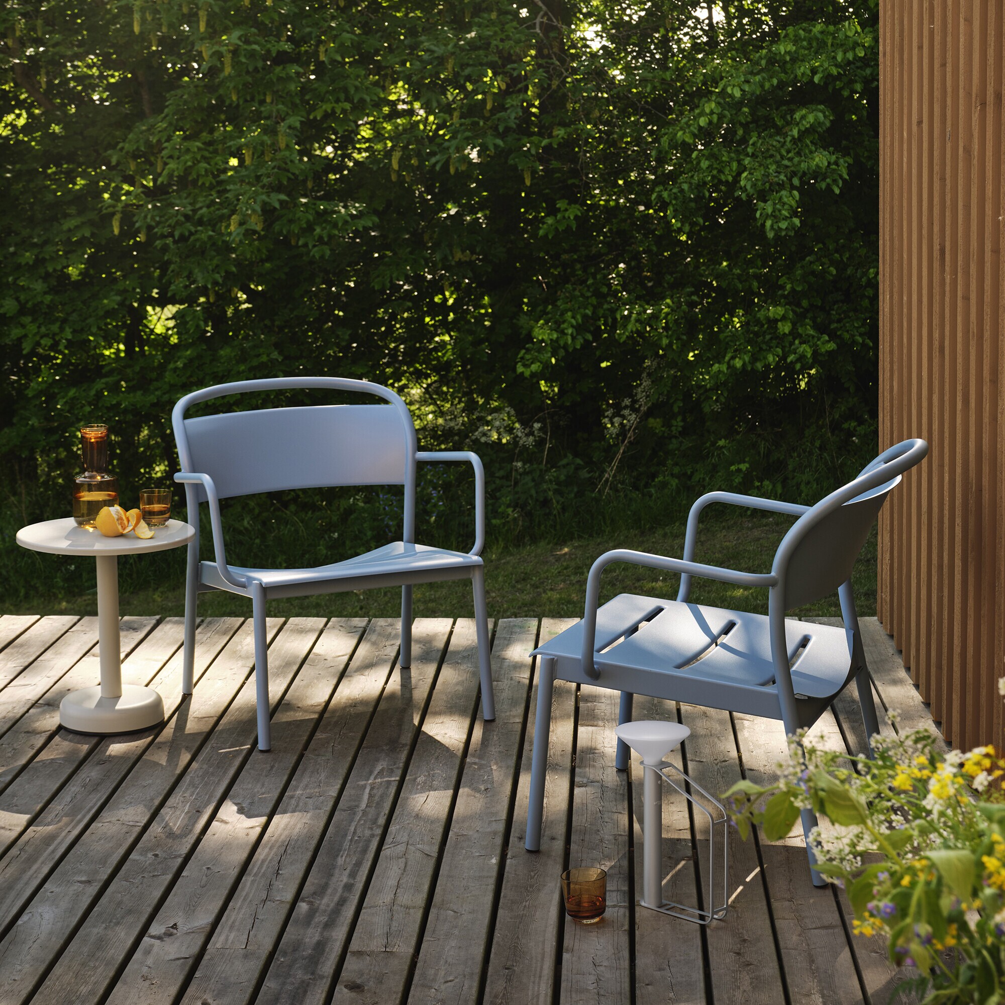 Linear Steel Garden Table H 42cm