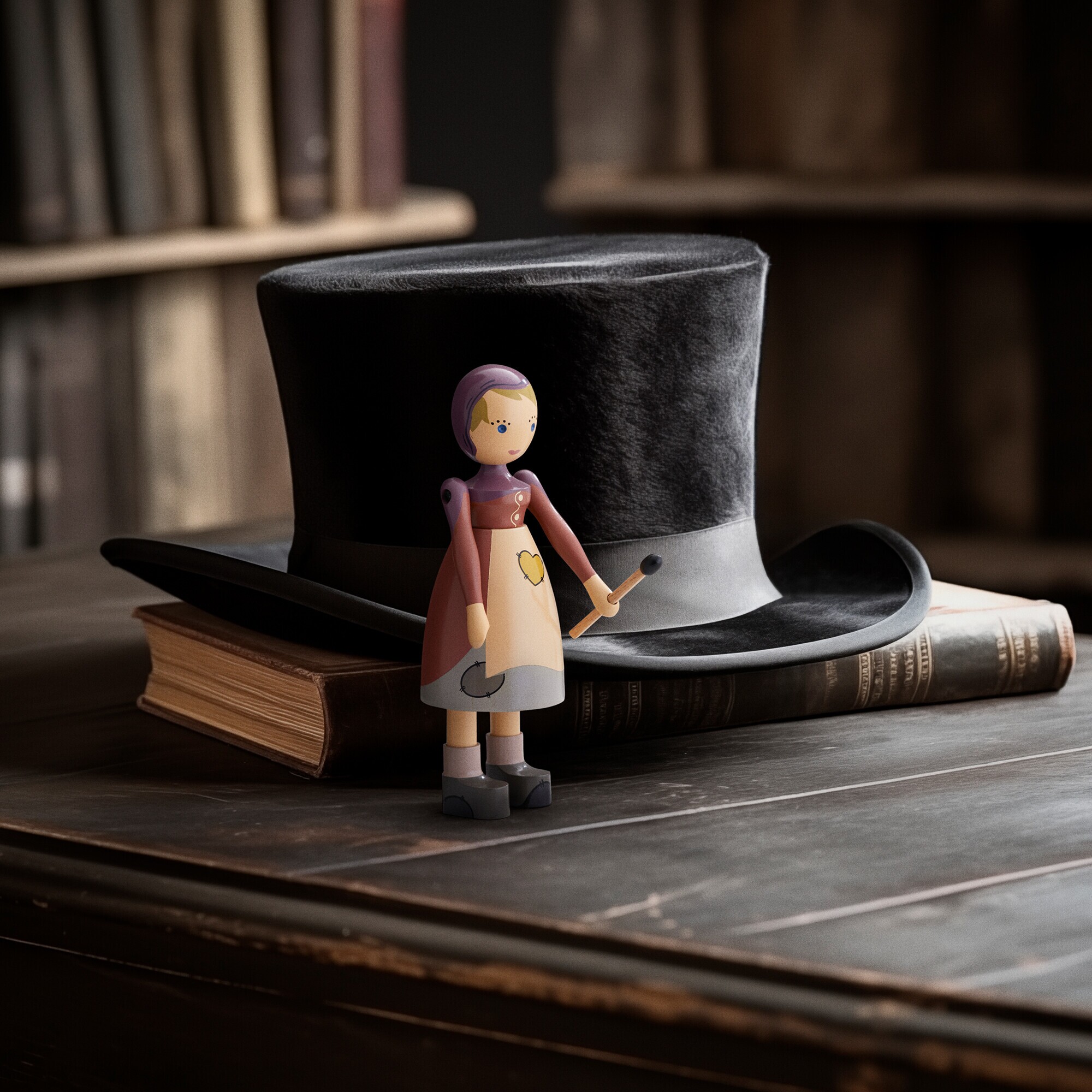 Wooden Figure Girl With Matchstick