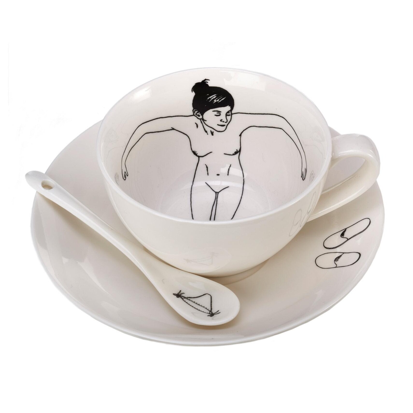 Undressed Cup with Saucer Set of 4