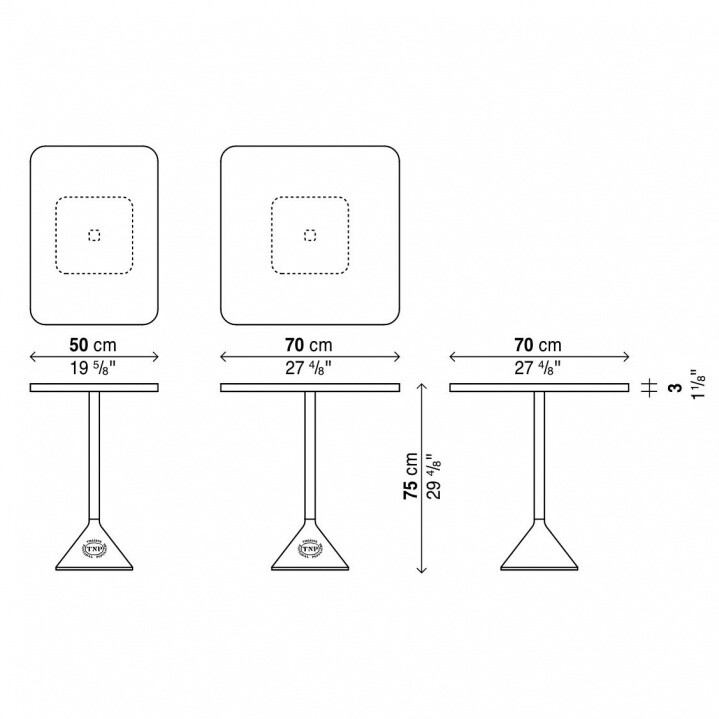 TNP Bistro Table 70x50/70cm