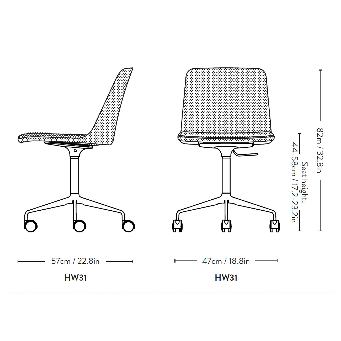Rely HW31 Office Swivel Chair Frame Polished