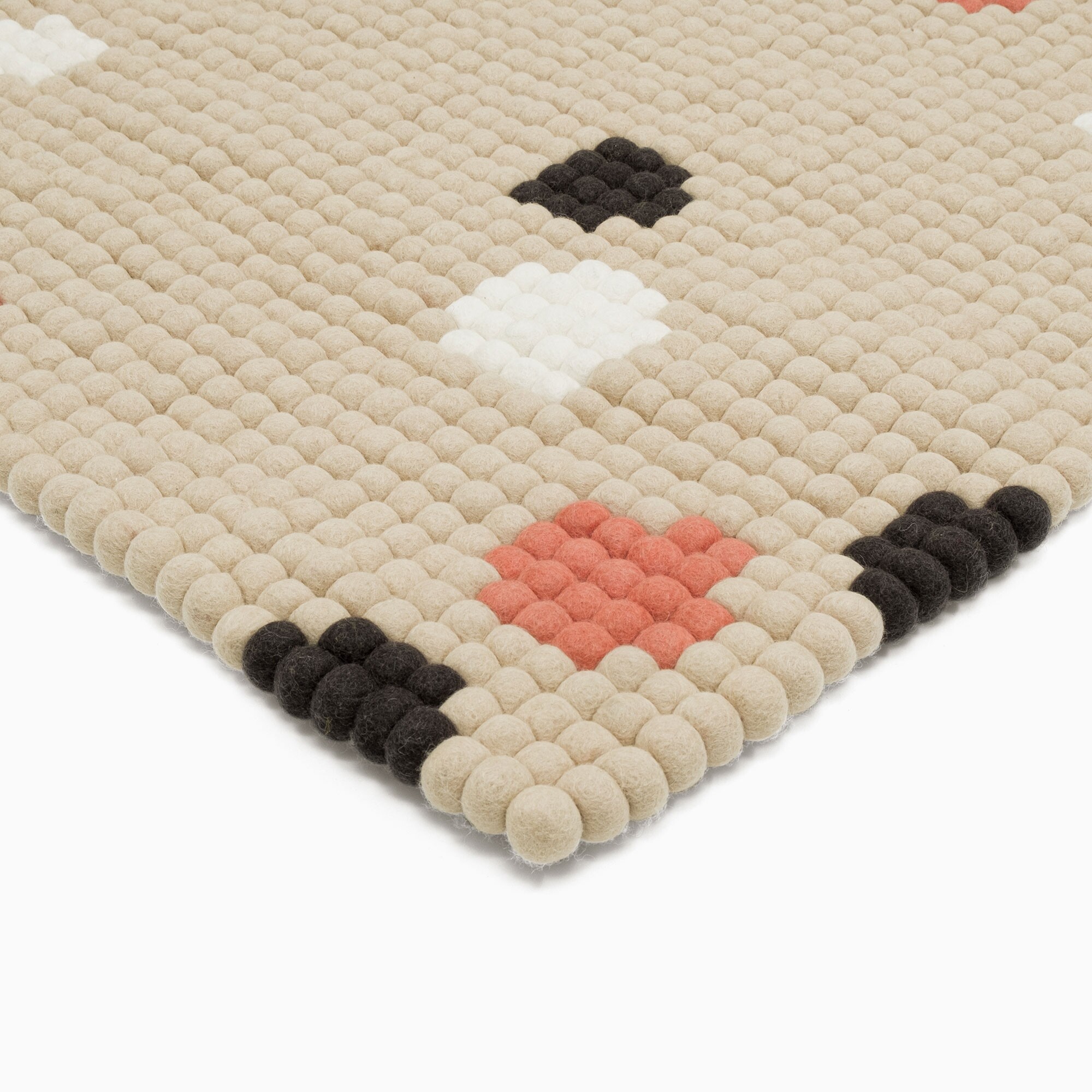 Terra Sand Felt Ball Rug rectangular