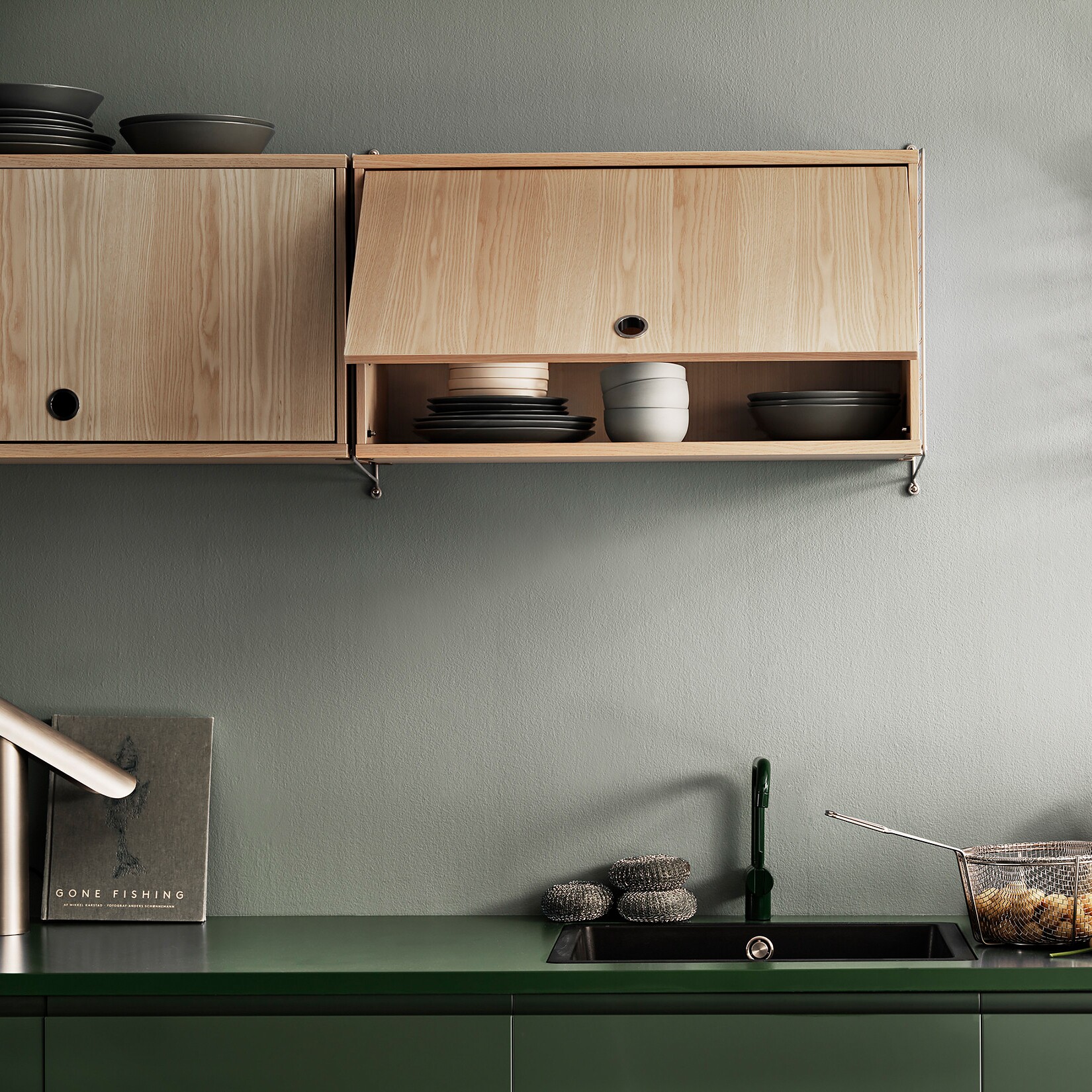 Wall Cabinet with Flap Doors 156x50x30cm