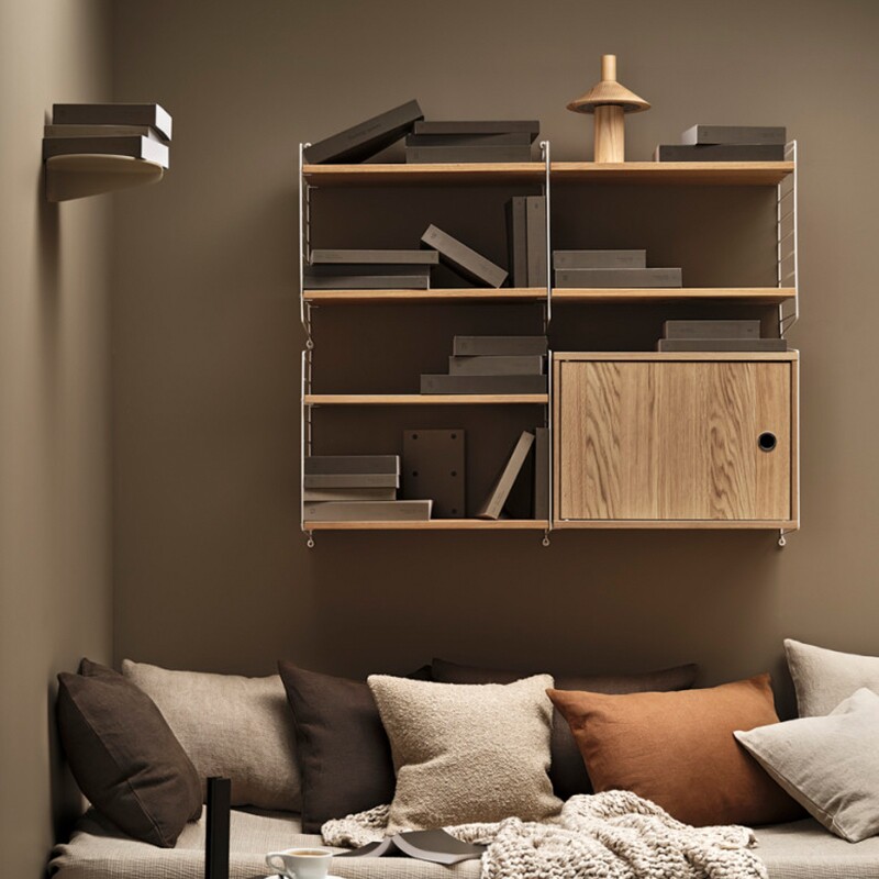 Wall Shelf with Cabinet 116x100x30cm