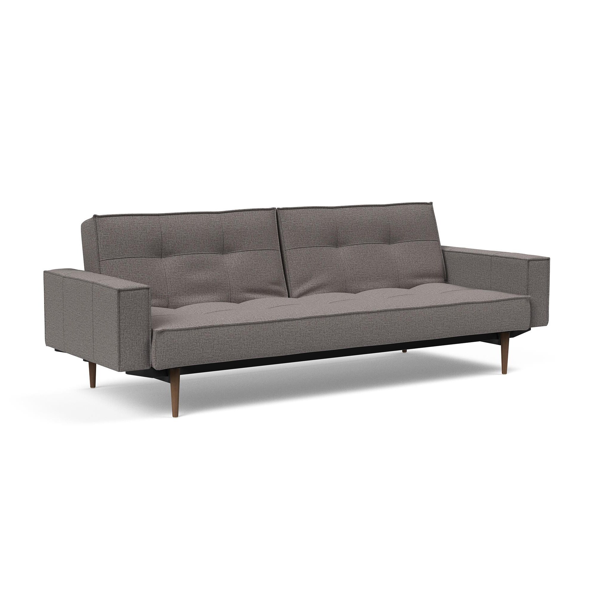 Splitback Styletto Sofa Bed With Armrests Dark Wood