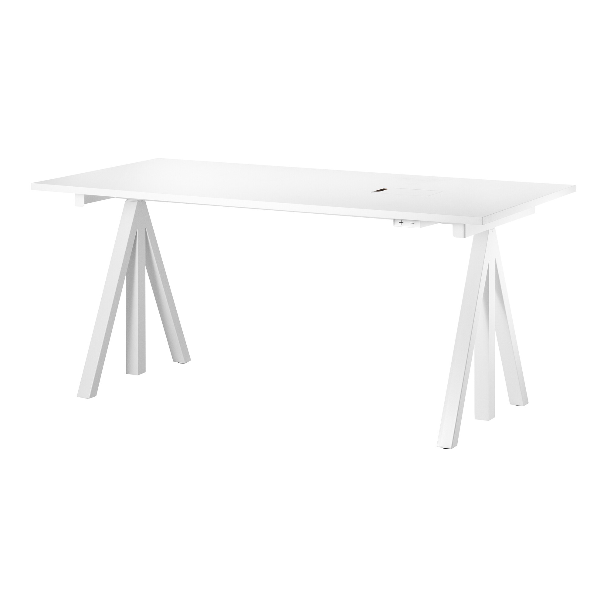 String Works Desk Height Adjustable White Frame