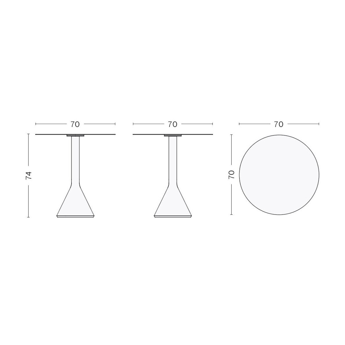 Palissade Cone Garden Table Ø70cm