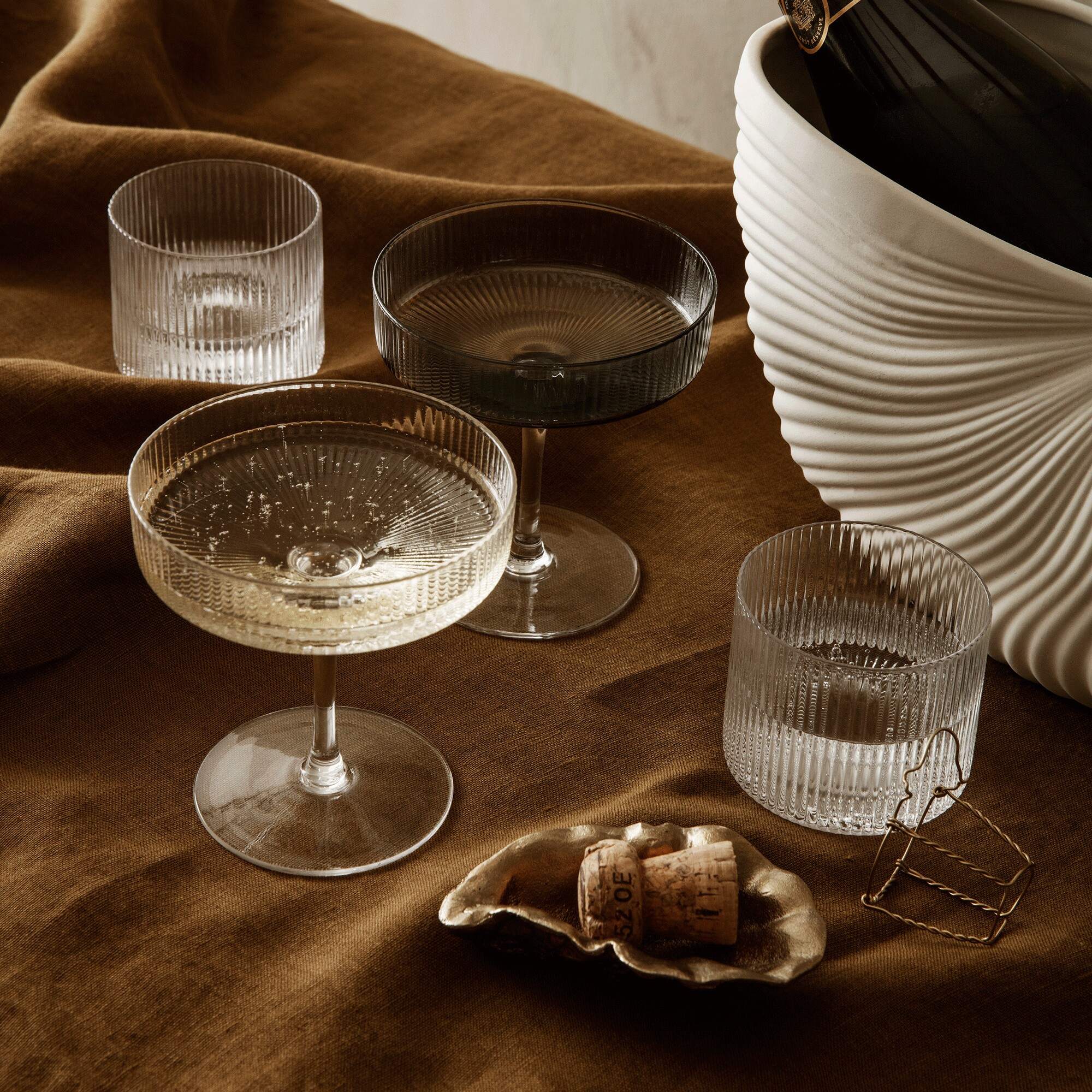 Ripple Glass Low Set of 4