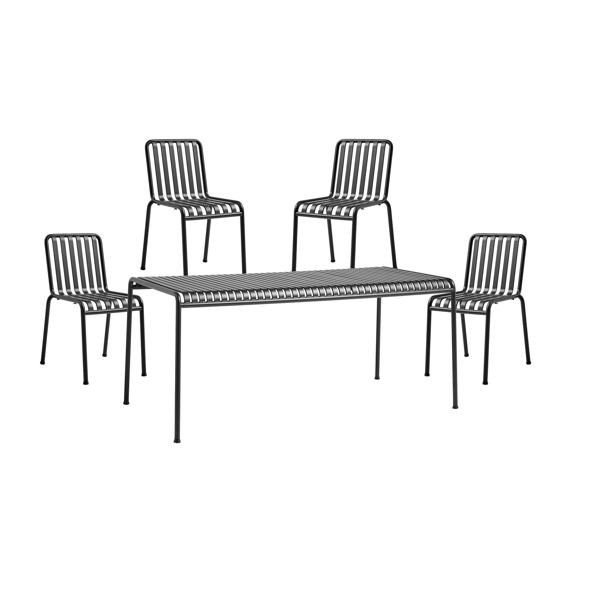 Palissade Garden Set Table + 4 Garden Chairs
