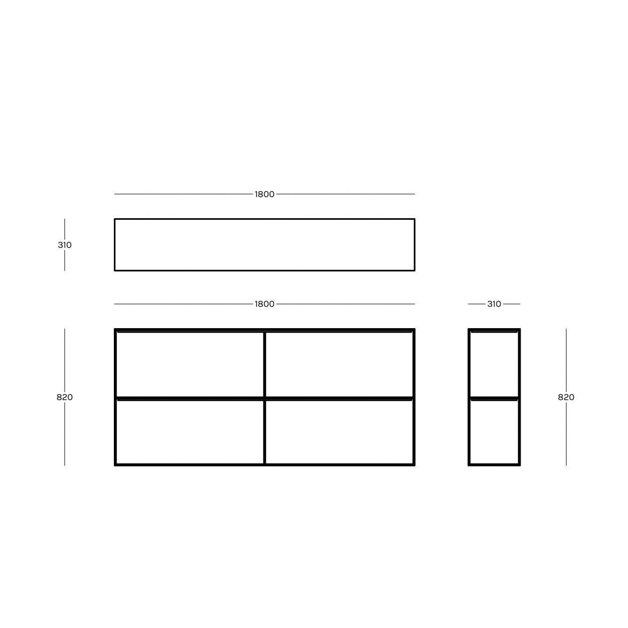 Slim Irony Shelf 180x31x82cm