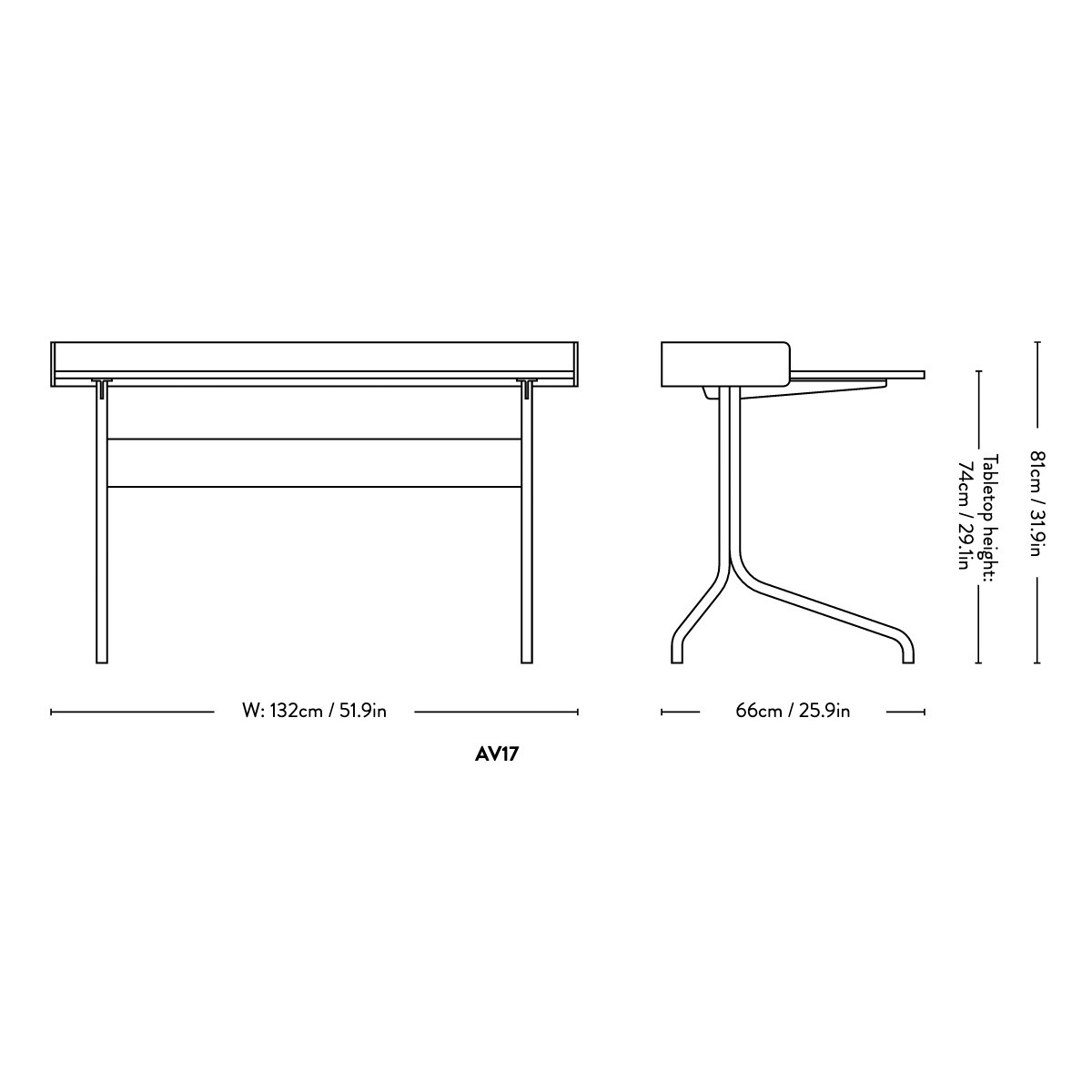 Pavilion AV17 Desk Frame Chrome