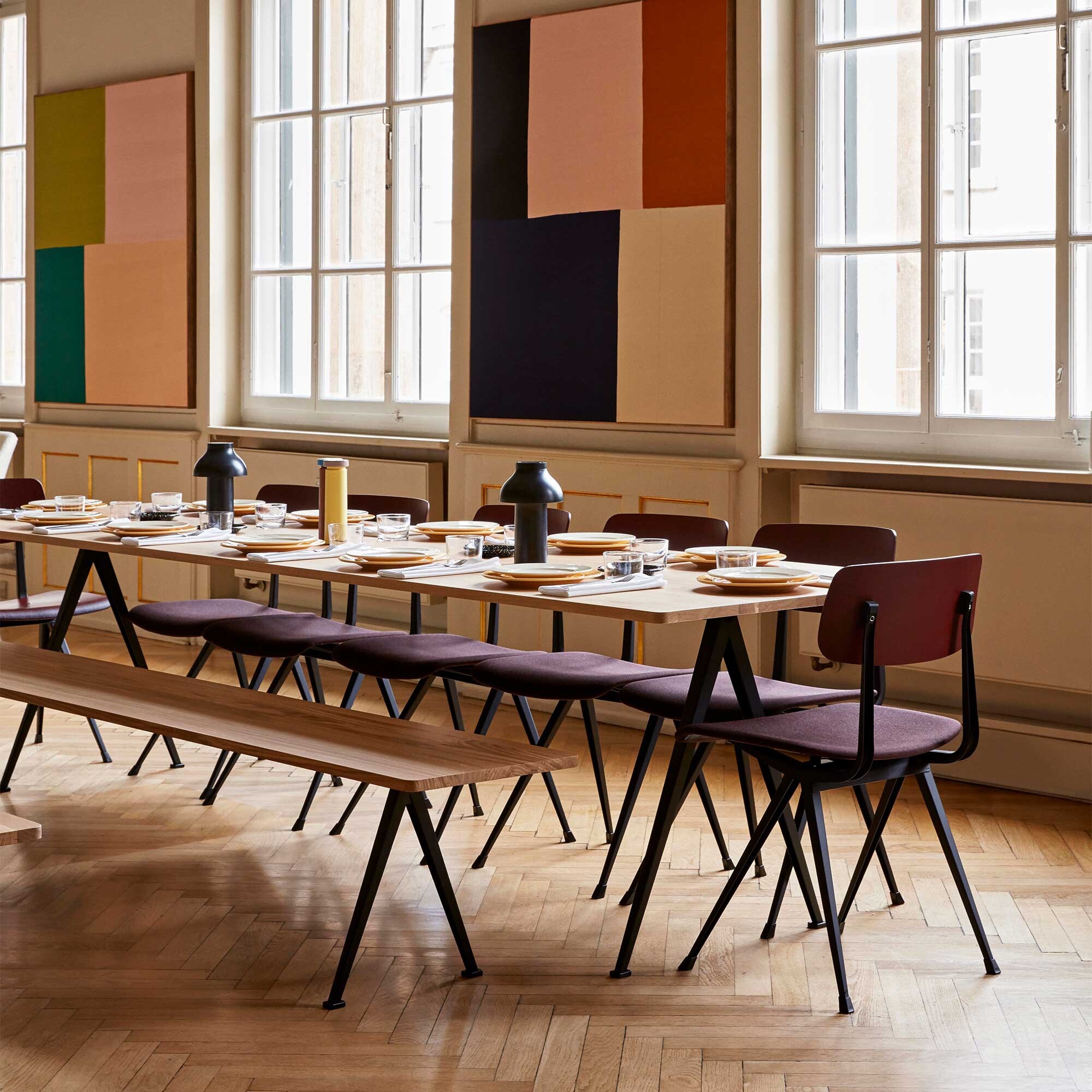 Pyramid 12 Bench Black Base 190x40cm