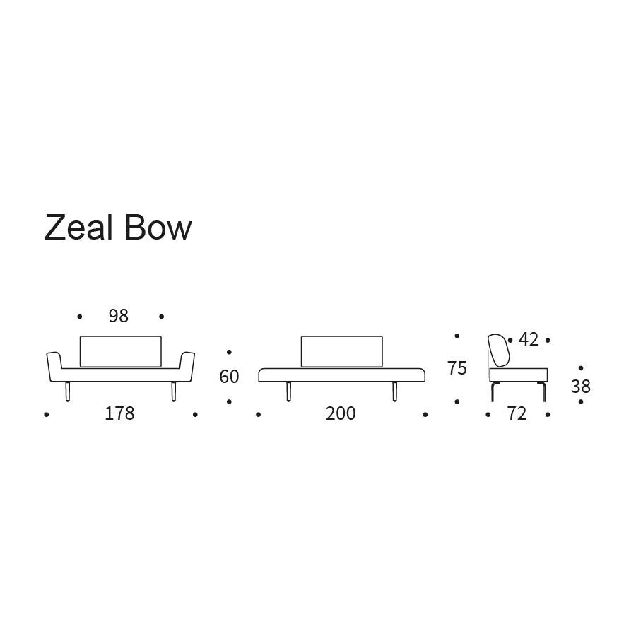 Zeal Bow Sofa Bed 200x72cm