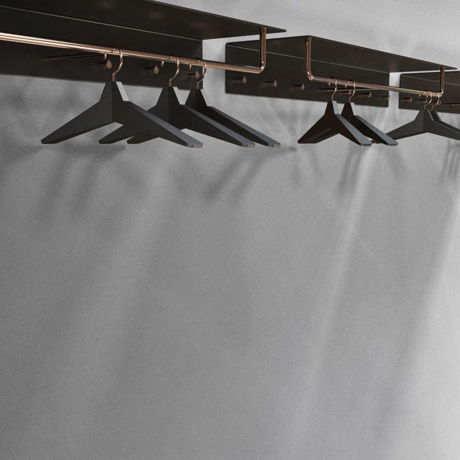 Unu Wall Coat Rack With 6 Hooks & Bar