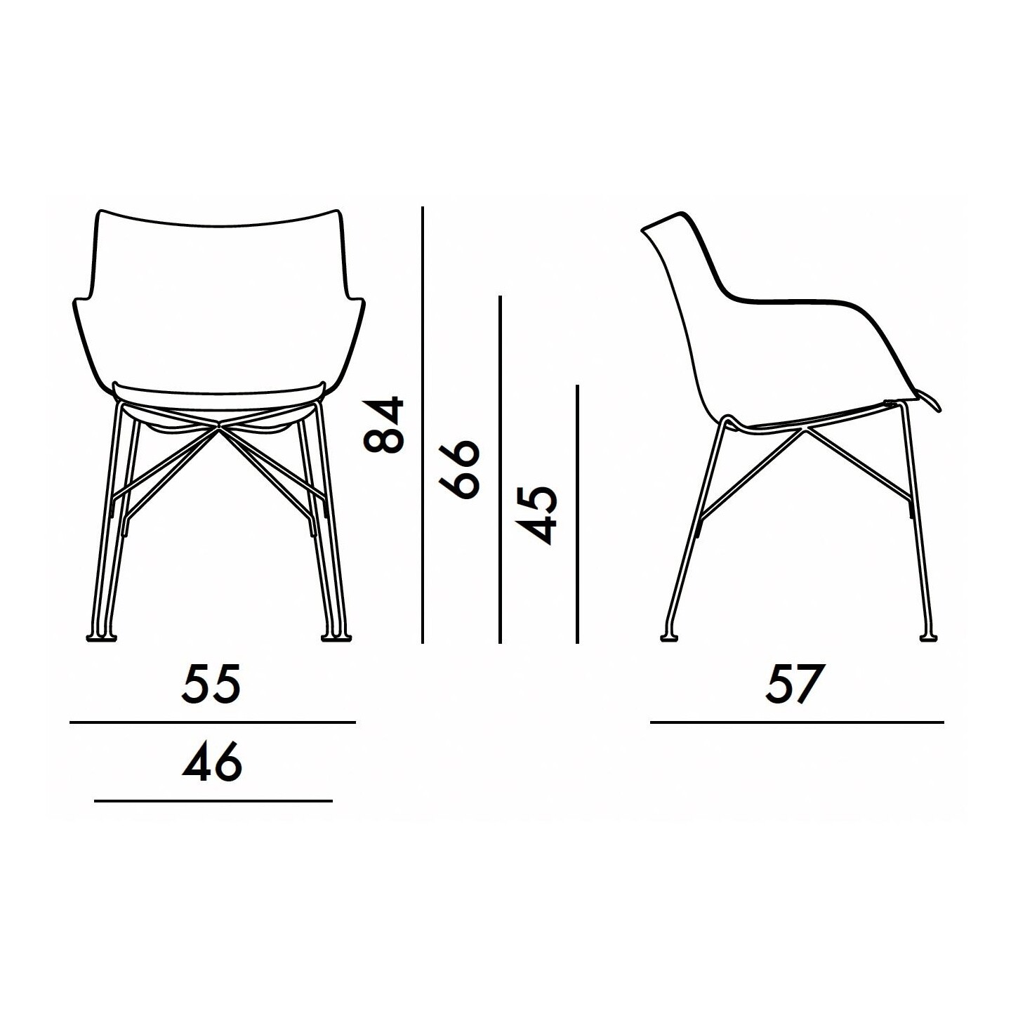 Q/Wood Armchair 55x84x57cm