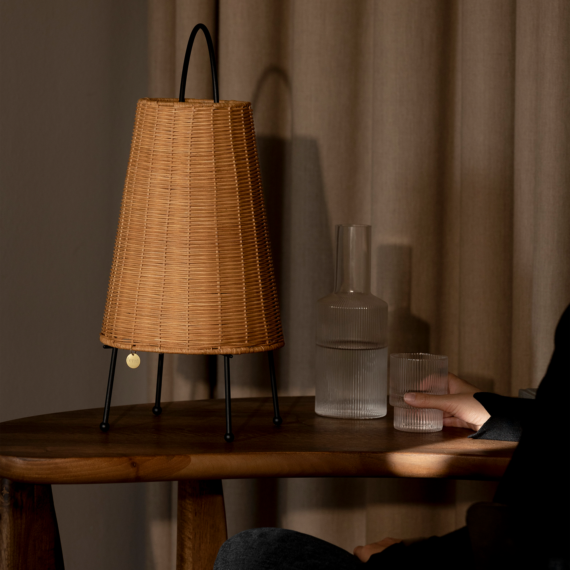 Porti LED Rattan Battery Table Lamp